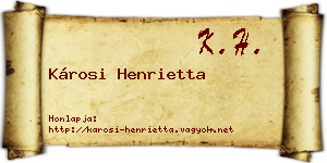Károsi Henrietta névjegykártya