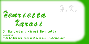 henrietta karosi business card