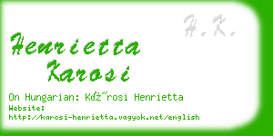 henrietta karosi business card